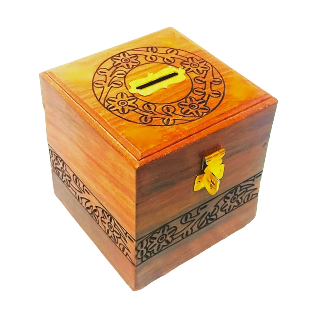 wooden money bank