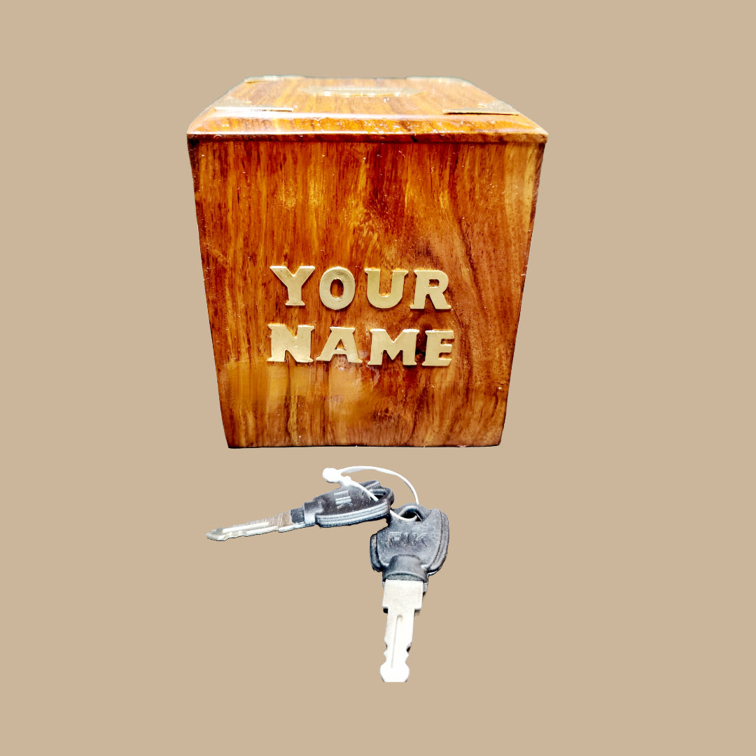 wooden money bank