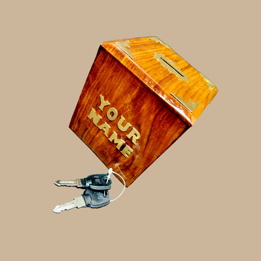 wooden money bank